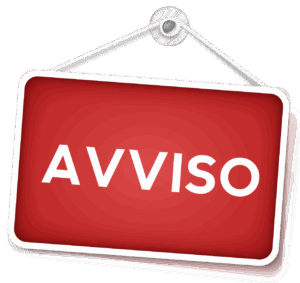 Immagine con scritto AVVISO